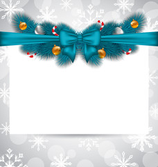 Greeting elegant invitation with Christmas decoration