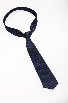 blue tie on white background.