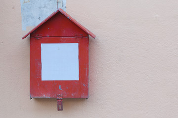 Red mail box.