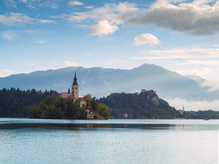 Kościół na wyspie,jezioro Bledzkie,Bled,Słowenia