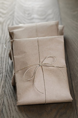 vintage style parcels wrapped with rope