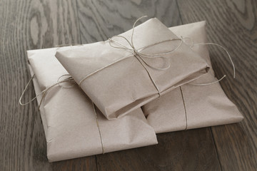 vintage style parcels wrapped with rope