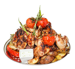 plate, meat