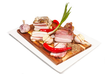 Meat pepper garlic fat onion