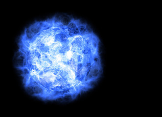 bright blue comet on a dark backgrounds