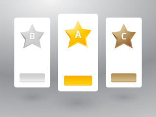 price table with stars of metal