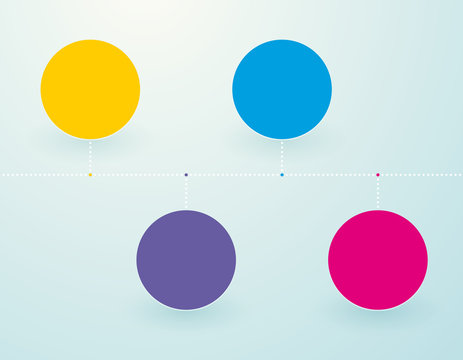 simple timeline with colored circles