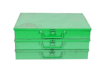 Old metal box isolated