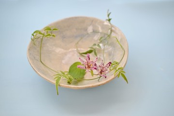 陶器にホトトギス