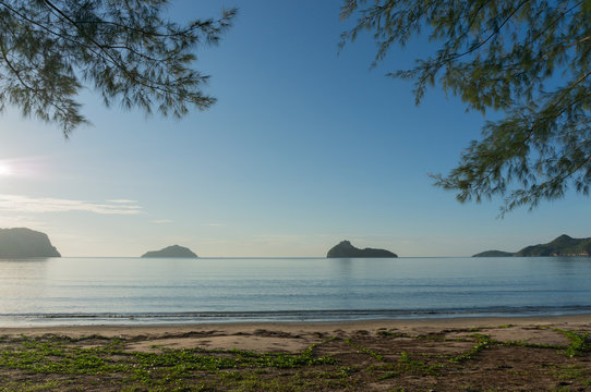 sunrise at Ao Manao beach, Prachuap Khiri Khan Province.