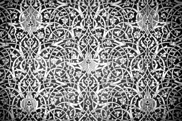 Grunge background with oriental ornaments .