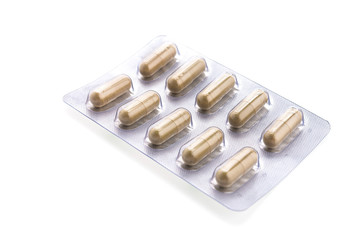 Capsule pill isolated on white background