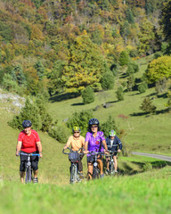 Fototapeta premium Senioren-Radtour im Herbst