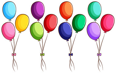 A simple coloured sketch of the balloons