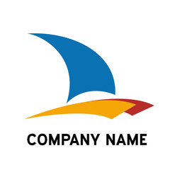 Vector logo catamaran, yacht and boat