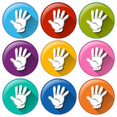 Obraz premium Round icons with hands