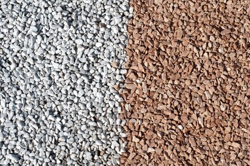 Background of small brown and white rocks