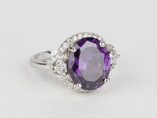 Fashionable women's jewelry ring - Stock Image macro.