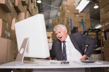 Warehouse manager using computer