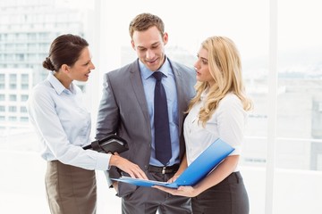 Colleagues in meeting at office