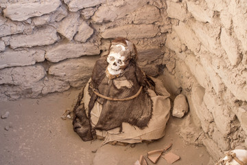 Mummy at Chauchilla Cemetery in Peru