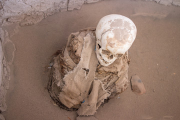 Baby mummy at Chauchilla Cemetery in Peru
