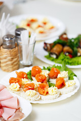Snack on a festive table.