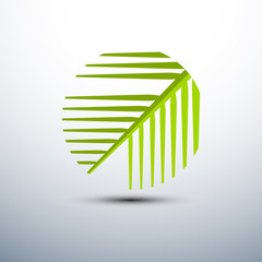 Palm leaf icons circle shape,vector illustration