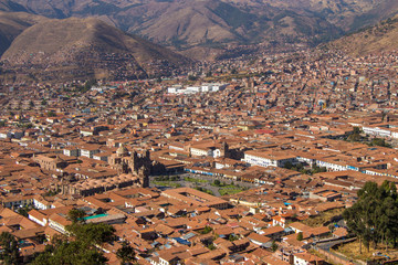 Plaza de Armas and church in Cusco, Peru