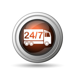 24 7 delivery truck icon