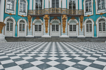 Fototapeta na wymiar Hermitage facade, the Catherine Park in Tsarskoye Selo 1154.