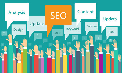 vector seo web business process communication success