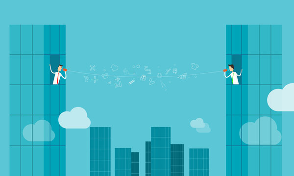Vector businessman online communicatiion connection business