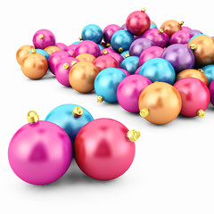Christmas card - Balls isolated