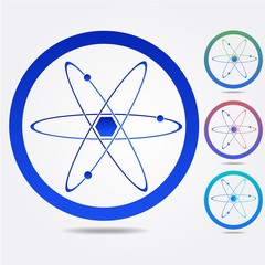 Atom sign icon. Atom part symbol.