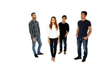 Obraz premium Group of a young people isolated on a white background