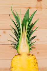 Half of Fresh ripe pineappl