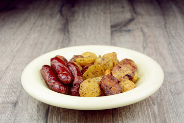 New roasted baked potato in the bowl