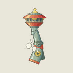 Original illustration of a steampunk styled pipe