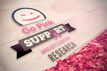 Composite image of breast cancer awareness message