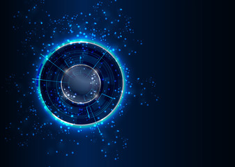 Abstract Modern technology circles vector background