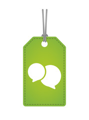 label icon with a comic balloon