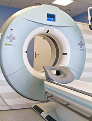 Woman as a patient being investigated for magnetic resonance sca