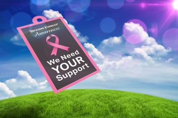 Composite image of breast cancer awareness message