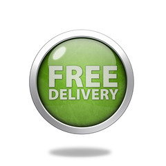 Free delivery circular icon on white background