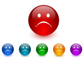 cry colorful vector icons set