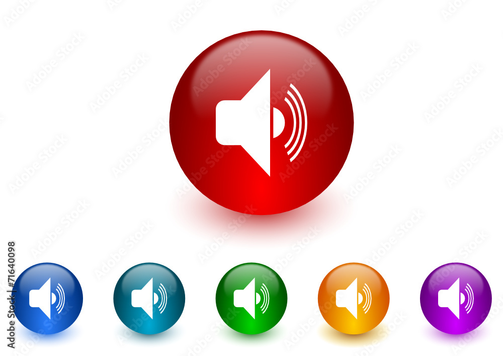 Poster volume colorful vector icons set