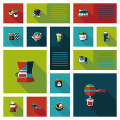 Coffee flat ui background set, eps10