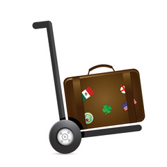 luggage and handtruck dolly illustration