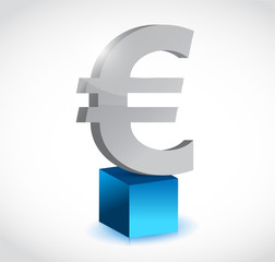 Obraz premium euro currency symbol over a cube